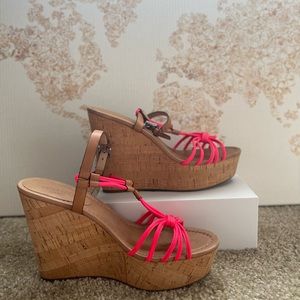 Coach Georgiana Cork Wedges in Pink
